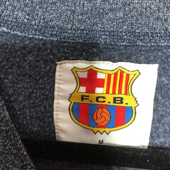 FCB Barcelona Mens Soccer Sweatshirt Gray Size Medium Lionel Messi - Picture 5 of 6